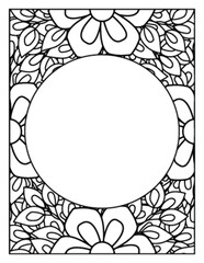 Flowers Circle Adult Coloring Pages