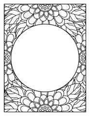 Flowers Circle Adult Coloring Pages