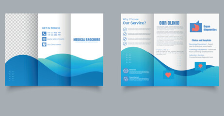 Medical TriFold Brochure Template, design vector eps.