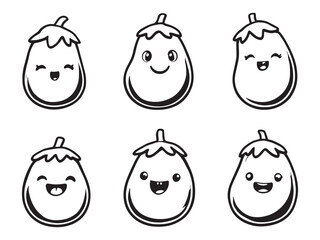 Aubergine line art perfect style for branding and graphic projects