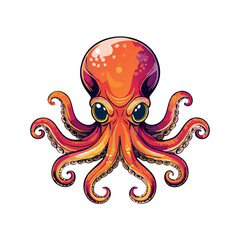 Fototapeta premium paint vector logo graphic of evil cybernetic octopuss