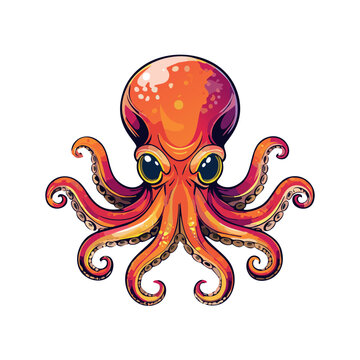paint vector logo graphic of evil cybernetic octopuss