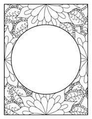 Flowers Circle Adult Coloring Pages