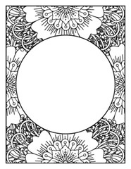 Obraz premium Flowers Circle Adult Coloring Pages