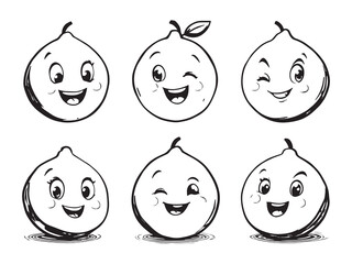 Australian round lime line art drawing perfect for modern designs