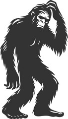 Black bigfoot vector silhouette