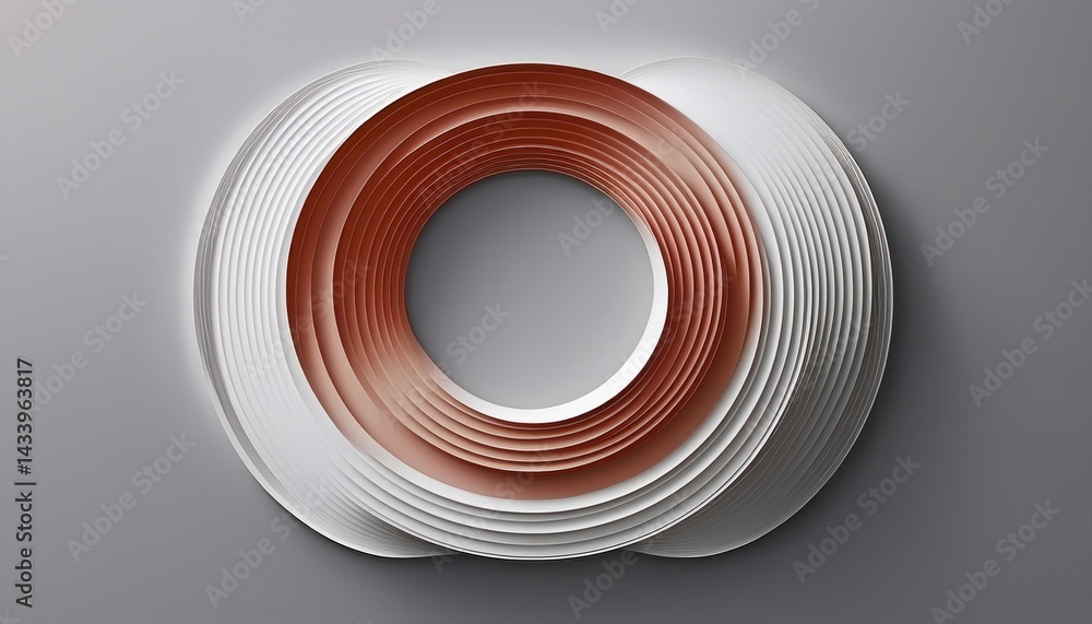 Poster creative circular paper design minimalist studio abstract art modern environment top-down view visua
