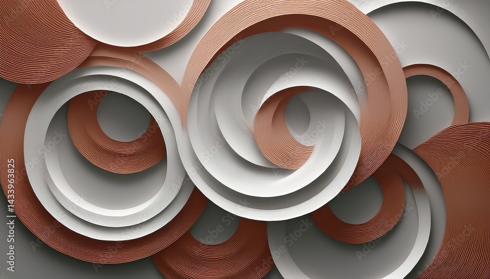 Poster dynamic circular patterns in modern design abstract art installation indoor environment contemporary