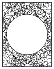 Flowers Circle Adult Coloring Pages