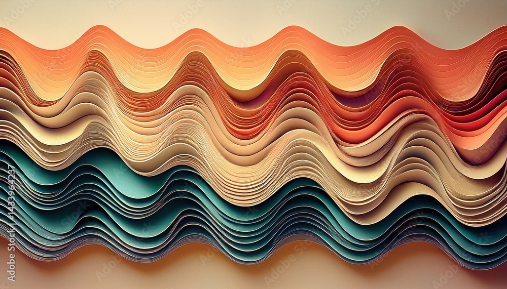 Poster creative wave patterns artwork studio digital art vibrant colors close-up abstract design for visual