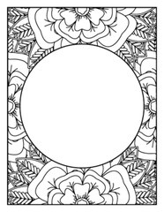 Flowers Circle Adult Coloring Pages