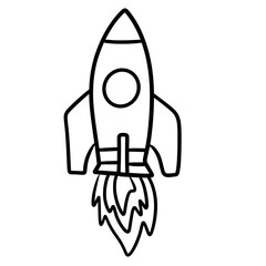 Textured Handdrawn Rocket