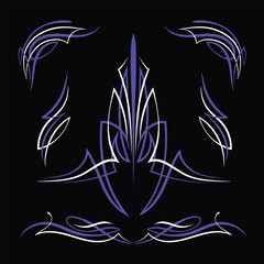 Pinstripe art old school car and Motorcycle