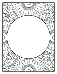 Flowers Circle Adult Coloring Pages