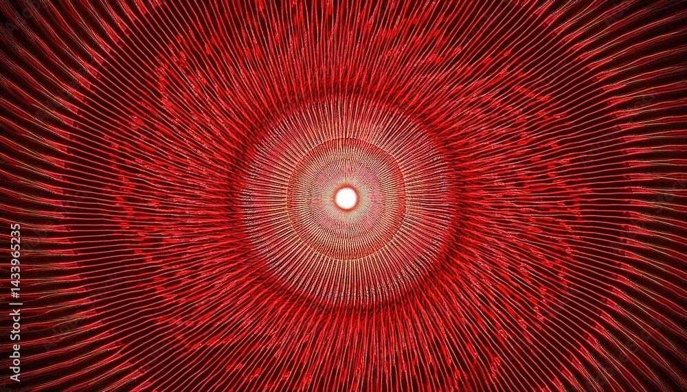 Poster dynamic red spiral light display digital art abstract concept high-contrast environment aerial view 