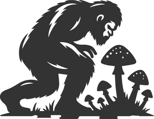 Black bigfoot vector silhouette