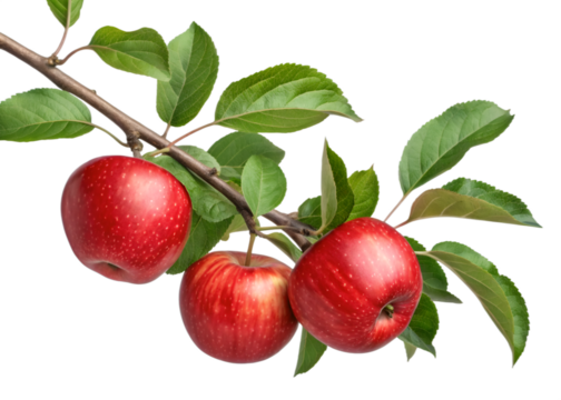 Red apples on apple tree branch