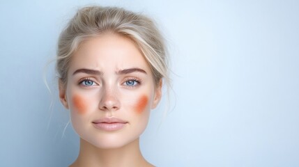 Naklejka premium Woman with facial redness