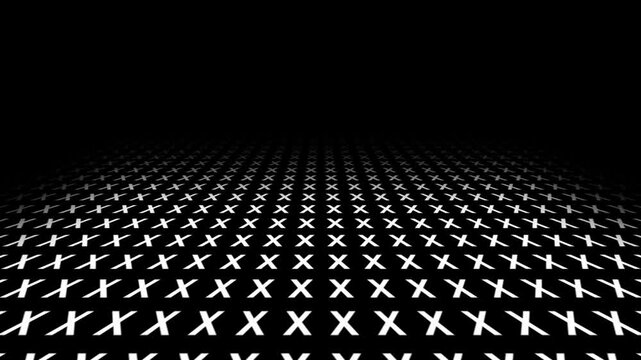 retro futuristic background animation of space tunnel travel ship pov perspective movement of alphabeth letter X