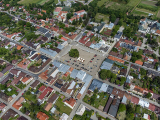 Rynek w Starym Sączu (Widok z lotu ptaka)