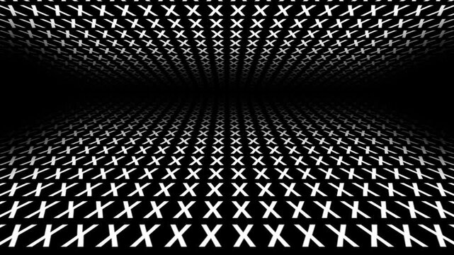 retro futuristic background animation of space tunnel travel ship pov perspective movement of alphabeth letter X