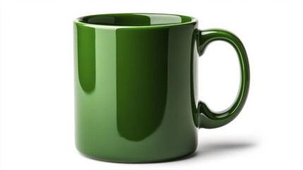 Green ceramic mug mockup isolated on white background. Generative AI