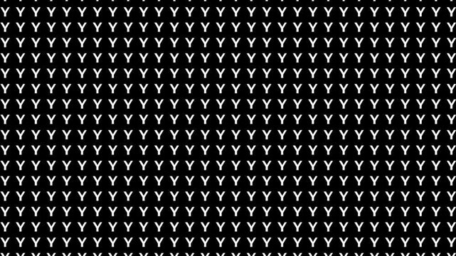 retro futuristic background animation vertical downward slow motion movement of alphabeth letter Y in datum grid pattern order