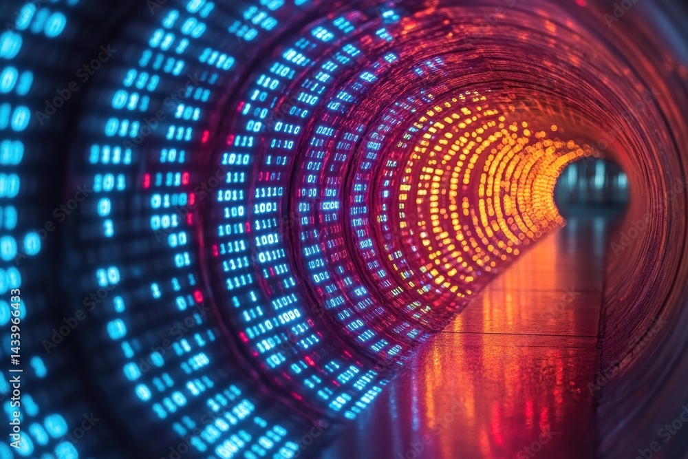 Fototapete multicolored tunnel with a circular pattern