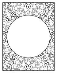 Flowers Circle Adult Coloring Pages
