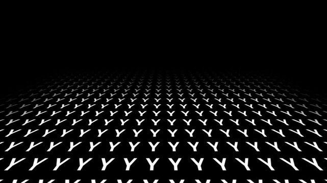 retro futuristic background animation of space tunnel travel ship pov perspective movement of alphabeth letter Y