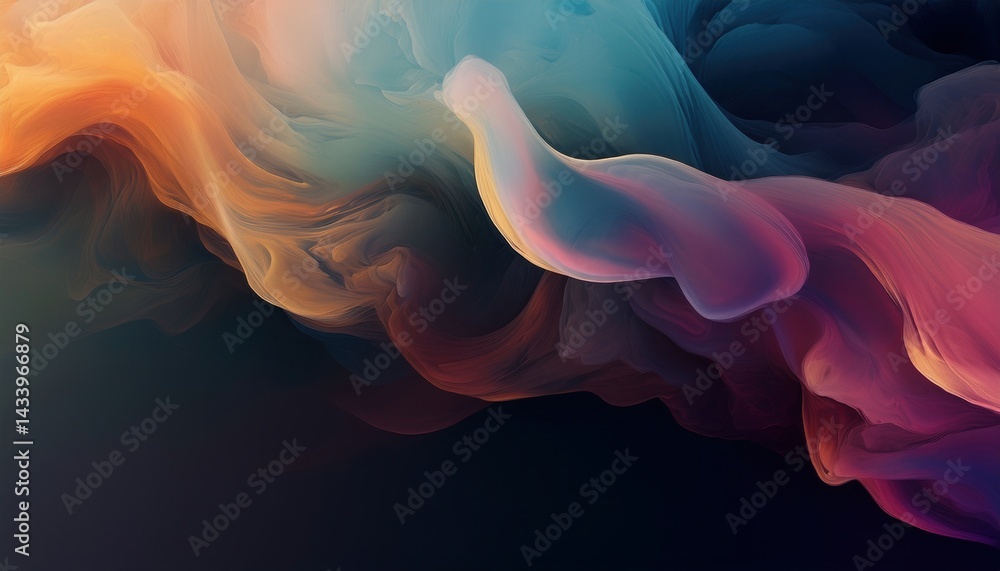 Aufkleber dynamic colorful abstract fluid art digital creation visual design modern aesthetic artistic perspec
