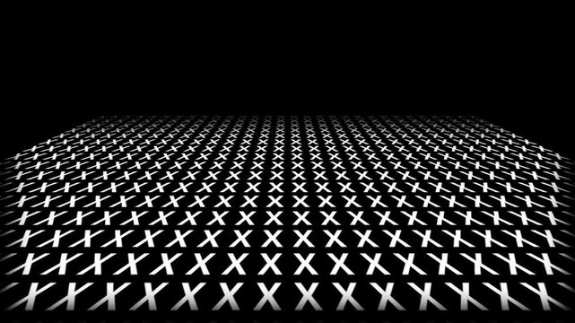 retro futuristic background animation of space tunnel travel ship pov perspective movement of alphabeth letter X