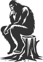 Black bigfoot vector silhouette