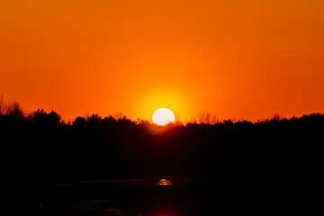 sunset over the river
