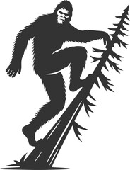 Black bigfoot vector silhouette