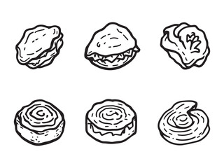 Bean curd skin line art vector illustration