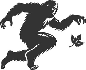 Black bigfoot vector silhouette