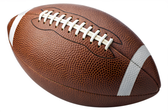 Classic American football on white background
