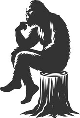 Black bigfoot vector silhouette