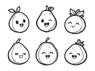 Breadfruit line art illustration with tropical leaves