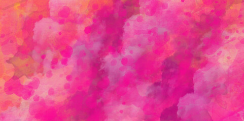 Fototapeta premium Pink watercolor background for your design. Vibrant paint pattern backdrop. Painted artistic creation. Wall art. Watercolor abstract wet hand drawn colorful watercolor background .