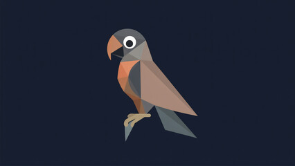 Obraz premium Modern Geometric Parrot Design: An Abstract Clipart for Cutting-Edge Designs and Contemporary Aesthetics