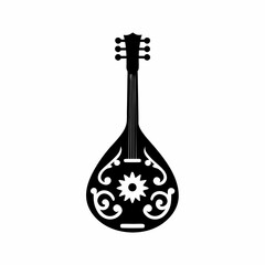 creative Silhouette Three-stringed instrument Icon Vector Illustration