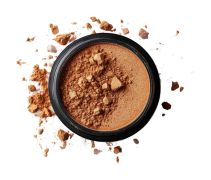 Makeup application tutorial loose powder techniques home video isolated on transparent background