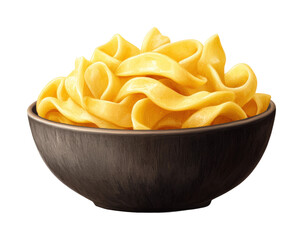 Delicious fettuccine pasta bowl kitchen food bright isolated on transparent background