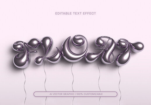 Foil Balloon Text Effect