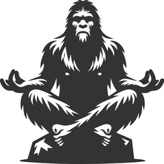 Black bigfoot vector silhouette