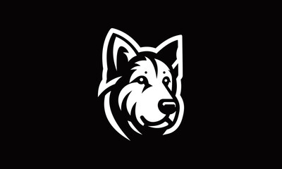 Dog head logo vector silhouette