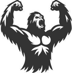 Black bigfoot vector silhouette