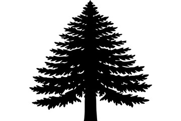 Vector Line Art Tree Illustration – Minimal Tree Clipart, Logo Icon Design on White Background